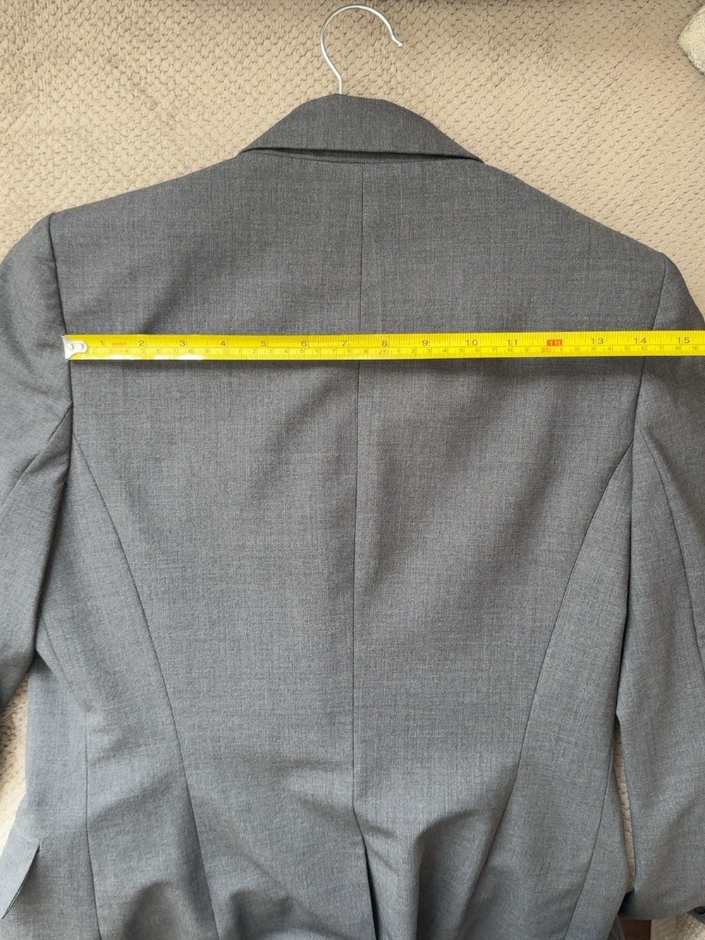 Theory Gabe B Tailor Wool Blazer Jacket Size 8 Heather Gray One Button Office - Picture 14 of 16